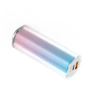 2023 New Creative Transparent Gradient Lipstick Power Bank 22.5W Fast Charging Mini Pocket Capsule Mobile Power Supply