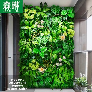 Pared Verde Artificial con Flores Artificiales, Césped Artificial para Decoración de Bodas, Fondo de Plástico, Decoración Sencilla - Product Image 4