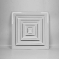 Diffuseur d'air carré à 4 voies en aluminium au design moderne pour plafond, grille d'alimentation en air conditionné HVAC