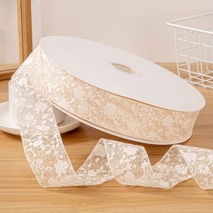 Ruban en dentelle florale ajourée romantique de 5 cm x 10 yards pour bouquets de mariage, emballage cadeau et décoration de gâteaux - Vente en gros - Product Image 6