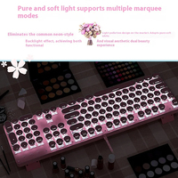 LVKIDRON Retro Steampunk Clavier mécanique filaire RGB Backlit USB Interface anglais pour ordinateur portable E-Sports Green Axis Game
