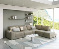 Lit mural horizontal pliable et réglable avec canapé, nouveau design, mobilier populaire et peu encombrant, en promotion