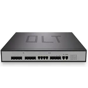 1U 19 inç 8 Pon limanlar Epon OLT uplink 4 * GE rj45 4 * 10GE SFP + bağlantı noktaları optik hat terminali EPON OLT NMS ve konsol