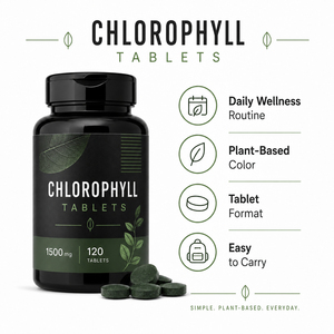 Tabletas de Clorofila Orgánica, Certificadas Halal, GMP, HACCP, Bajas en Azúcar, Antioxidantes, Veganas, Sin Gluten, Suplementos Naturales, 60 Unidades - Product Image 2