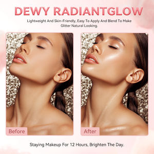 Logo personnalisé Vegan corps visage surligneur bâton maquillage étanche minéral infusé pommettes illuminateur paillettes miroitant - Product Image 6