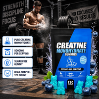 Compléments de créatine en gommes en vrac sans sucre, soutien énergétique pré-entraînement, emballage personnalisé OEM ODM pour le fitness