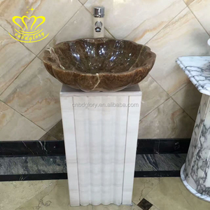 Lavabo de Pedestal de mármol <span class=keywords><strong>antiguo</strong></span> Fregadero de lavado a mano con fregadero de champú de <span class=keywords><strong>piedra</strong></span> artificial de cerámica pulida Fregaderos de Pedestal - Product Image 5