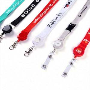 Porte-clés personnalisé pas cher en polyester avec impression par sublimation, logo, cordon rétractable facile à tirer - Product Image 2