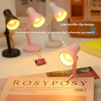 Lampe de bureau petite lampe de lecture lanterne chaude pour les yeux maison de poupée miniature pliante lampe de table à LED modèle meubles jouets
