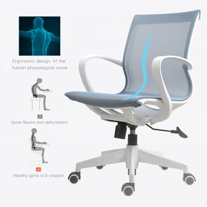 Chaise de bureau ergonomique moderne à dossier moyen en maille, nouvelle conception, pour cadres et employés, avec hauteur réglable - Product Image 5