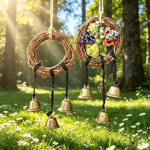 Carillons à vent <span class=keywords><strong>en</strong></span> cristal de sorcière, clochettes décoratives <span class=keywords><strong>en</strong></span> métal, clochettes faites à la main <span class=keywords><strong>en</strong></span> ficelle DIY, décorations suspendues pour porte, carillons à vent - Product Image 1