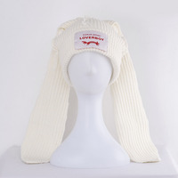 Bonnet d'hiver amusant à longues oreilles de lapin, chaud, unisexe pour adultes, en acrylique, pour le ski et les activités de plein air