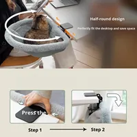 Lit de bureau pour chat Lit pour chat pour bureau Design peu encombrant Perchoir pour chat Facile à installer Tissu ultra-doux et confortable Charge de poids jusqu'à 40 livres