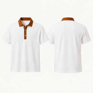 Camiseta Polo para Hombre con Cuello en Contraste, Manga Corta, Texturizada, Estilo Casual Elegante, para Golf o Resort, Personalizable con Etiqueta Privada, Venta al Por Mayor - Product Image 2