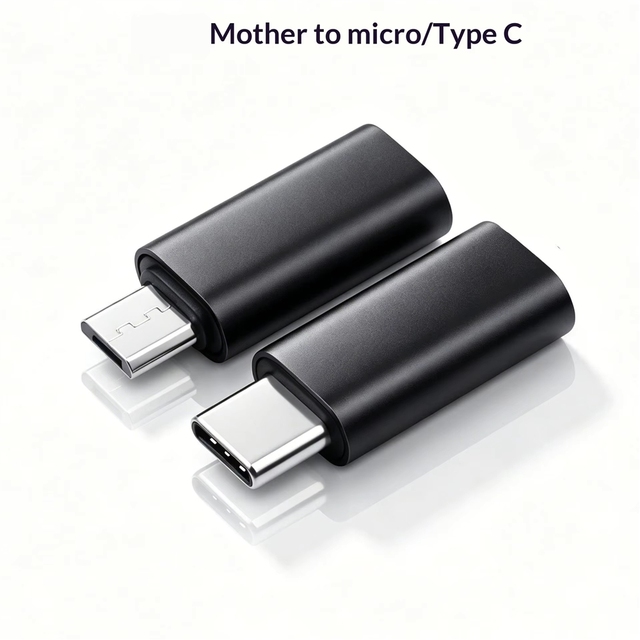 Extended Length Female USB-C/Micro-USB Male Adapter Supports Fast Charging Data Transfer Portable Converter Connector