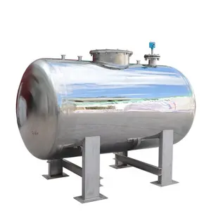 Tanque de água horizontal industrial, tanque de água quente de 2000 litros para armazenamento de leite aço inoxidável