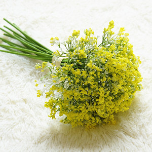 Pegamento de plástico blanco con tacto Real para Decoración de mesa, <span class=keywords><strong>flores</strong></span> de Gypsophila, aliento Artificial para bebé, jarrón para el hogar - Product Image 2