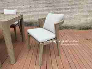Ensemble de table et chaises de salle à manger en bois de teck Hangkai avec tressage en rotin PE, tables en bois, 6 chaises - Product Image 2