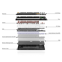 Clavier mécanique de jeu MiraBox K1Pro 87 touches, disposition US, avec 6 touches LCD dynamiques RGB et touches PBT