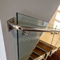 Robinet en verre en acier inoxydable 304 pour balcon et villa, vente directe usine, installation facile, résistant à la rouille, taille personnalisée, thermolaqué