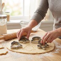 Kerststalen koekjesvormpjes set met grote, middelgrote en kleine maten, DIY bakvorm voor cake, koekjes en fondantdecoratie