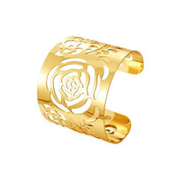 Bracelet Manchette Punk Plaqué Or Massif et Irrégulier, Bracelet Ouvert Large pour Femmes, Cadeau Tendance