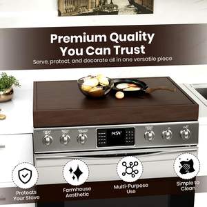 Planche à nouilles <span class=keywords><strong>en</strong></span> <span class=keywords><strong>bois</strong></span> foncé, couvercle <span class=keywords><strong>de</strong></span> cuisinière pour cuisinières à <span class=keywords><strong>gaz</strong></span> et électriques, avec plateau <span class=keywords><strong>de</strong></span> service et planche à charcuterie - Product Image 3