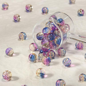 10mm Luxury Shiny Pure Glass <b>Beads</b> Baked Painted Mixed Colors Reusable DIY <b>Bracelet</b> Stringing Jewelry Making Accessories - Product Image 1
