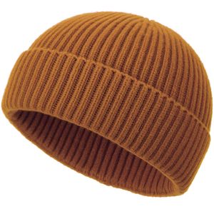 Bonnet de pêcheur unisexe en <span class=keywords><strong>laine</strong></span>, à revers court, style tricoté, chaud pour l'automne et l'hiver, avec logo personnalisé - Product Image 4