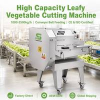 SAIDASHI Hoge Capaciteit Bladgroente Snijmachine 1000-2500kg/u Conveyor Kool Sla Selderij Snijder voor Voedselindustrie 110V