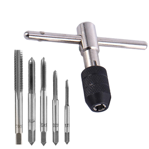 Llave de roscado manual ajustable KHC M3-M8 de acero de alta velocidad, juego de 6 piezas con funciones de avance y retroceso - Product Image 1