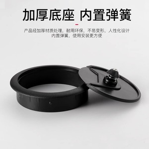 Boîte de gestion de câbles ronde en plastique épaissi avec couvercle de trou de câble en alliage pour bureau, organisateur de bureau durable au design minimaliste - Product Image 4