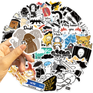 50 Stück Cartoon Belike Themen DIY Graffiti Aufkleber PVC Wasserdicht Selbstklebend für Laptop Gepäck für Jugendliche Erwachsene Vinyl-Aufkleber Geschenke - Product Image 4