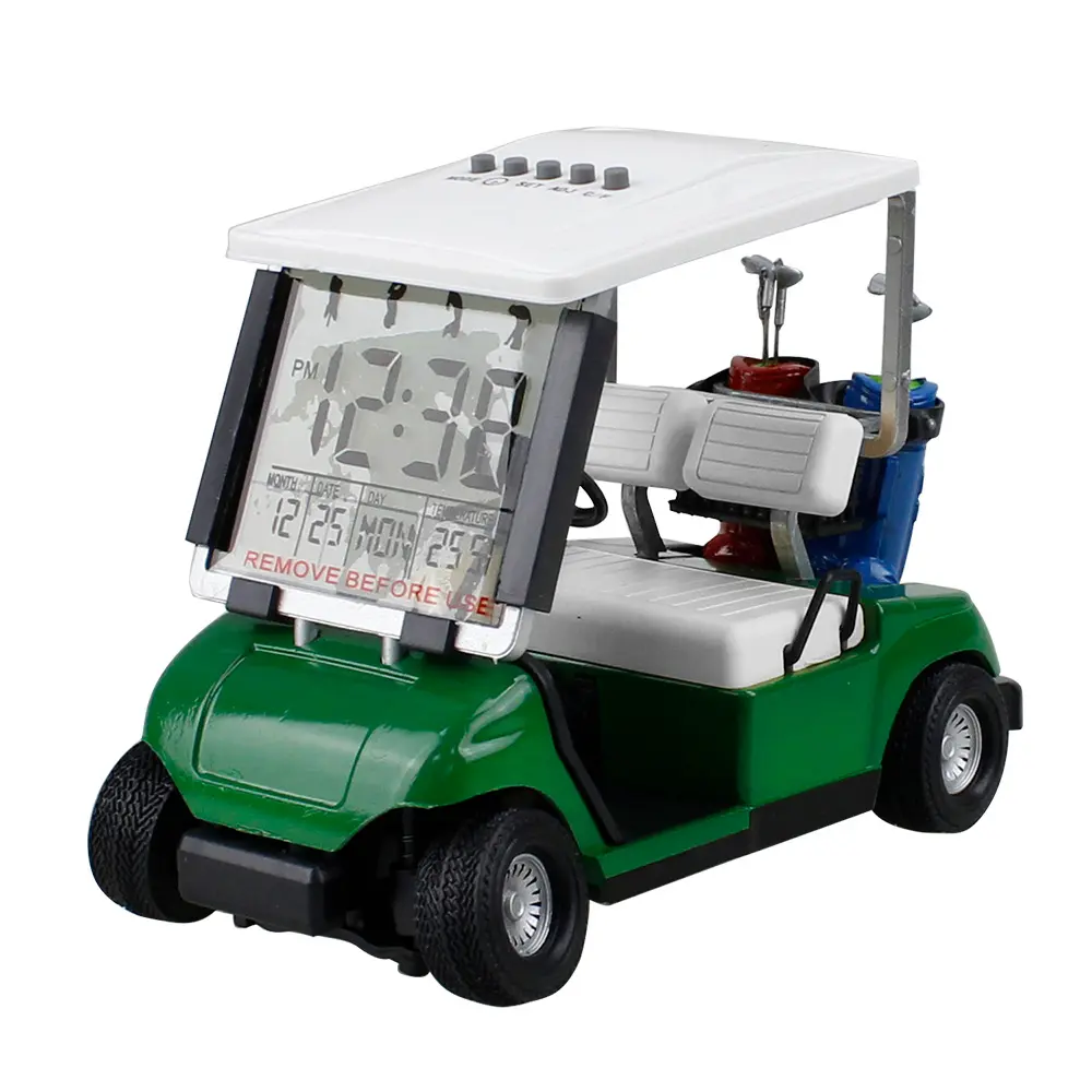 Mini Golf Warenkorb Uhr Schreibtisch Dekoration Neuheit Geschenk Set LCD Display Kalender