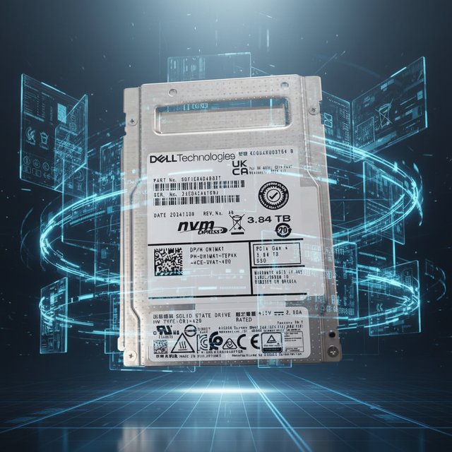 Server SSD for Dell EMC 0N1MK1 / N1MK1 3.84 TB PCIe Gen 4 SSD 2.5" KCD8XRRUG3T84 SDF1E84DAB02T Data Server SSD