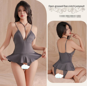 Nueva <span class=keywords><strong>lencería</strong></span>, pijama, entrepierna abierta de una pieza, uniforme de chica picante, conjunto seductor y apasionado. Las niñas <span class=keywords><strong>gorditas</strong></span> de talla grande pueden usar - Product Image 5