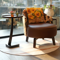 Fauteuil pivotant moderne en cuir, fauteuil de détente individuel avec structure en bois pour salon, chambre, salon, appartement et hôtel
