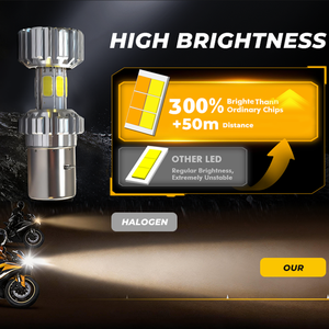 Nuevos Faros Delanteros Redondos para Motocicleta LED de Aluminio H4 Ba20d de Alta/Baja Intensidad, Resistentes al Agua, en Oferta - Product Image 1
