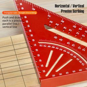 <span class=keywords><strong>2</strong></span> in 1アルミニウム合金7 "高グレードラフワーカースクエアトライアングル定ラー木工および大工用測定レイアウトツール - Product Image 5