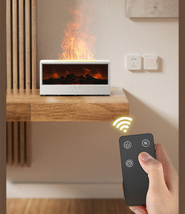 Difusor de aceite esencial de llama 3D Humidificador de luz de llama de chimenea de 150ml con temporizador, luz nocturna LED de 7 colores y control remoto - Product Image 5