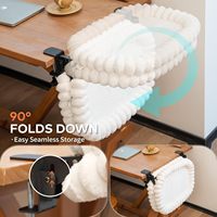 90 ° Lit de bureau pliable pour chat avec hamac à coussin réversible pour fixation sur bureau