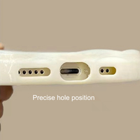 Fille DIY Dessin Animé 3D Café Ours Cloche Pendentif Couverture de Téléphone Vague Irrégulière Cadre Silicone Souple TPU Téléphone Cas Pour Iphone 15 14 pro