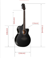 Gitar Akustik Folk 40 Inch Kayu Basswood Solid dengan Leher Catalpa dan Fretboard Serat Karbon 6 Senar untuk Pecinta Musik