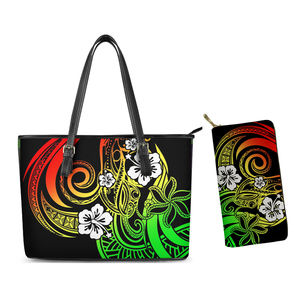 Sacs à main de voyage pour femmes, fourre-tout à imprimé polynésien, sac à épaule pour dames, portefeuille assorti - Product Image 2