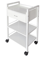 Chariot de Salon Luxmars Personnalisable en Bois Peint, Style Chinois Moderne, 4 Roues, pour Maison, Bureau, Extérieur, Salon