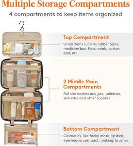 Bolsa de Maquillaje Rosa Grande para Colgar, Organizador de Cosméticos de Viaje para Mujer - Product Image 5