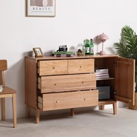 Commode de chambre en bois de chêne massif, style nordique, unité de rangement pour la maison, fabriquée en Chine