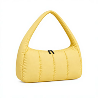 Sac Hobo matelassé personnalisé avec logo, en nylon rembourré, à porter sous le bras ou à l'épaule, avec fermeture éclair, sac à main décontracté pour femme, vente en gros OEM