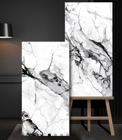 Baldosa de Porcelana con Aspecto de Mármol Blanco Italiano de Primera Calidad, 600x1200mm, Alto Brillo, 9mm de Grosor, Antibacteriana, Garantía de 5 Años para Pared y Suelo