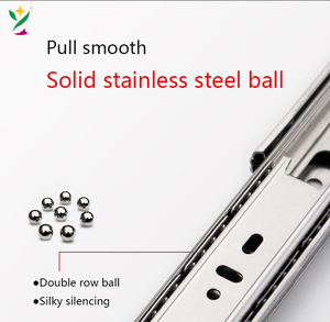 YUXING 3 plié à fermeture douce roulement à billes cuisine robuste <span class=keywords><strong>sous</strong></span> montage <span class=keywords><strong>tiroir</strong></span> coulissant télescopique canal armoire glissière <span class=keywords><strong>rail</strong></span> - Product Image 2
